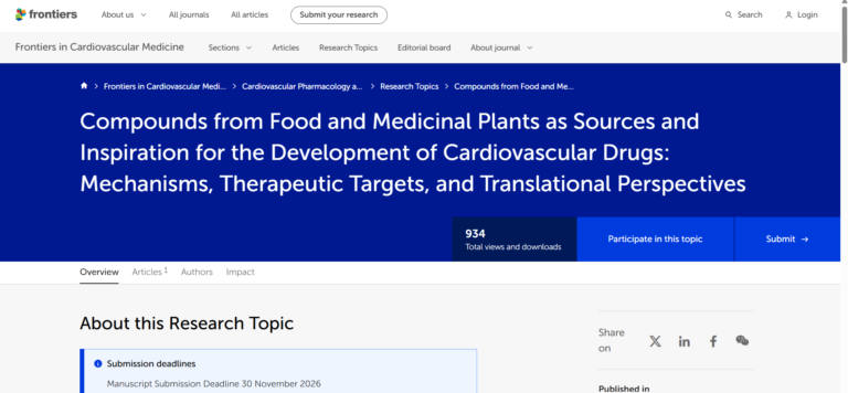 Compounds from Food and Medicinal Plants as Sources and Inspiration for Cardiovascular Drug Development